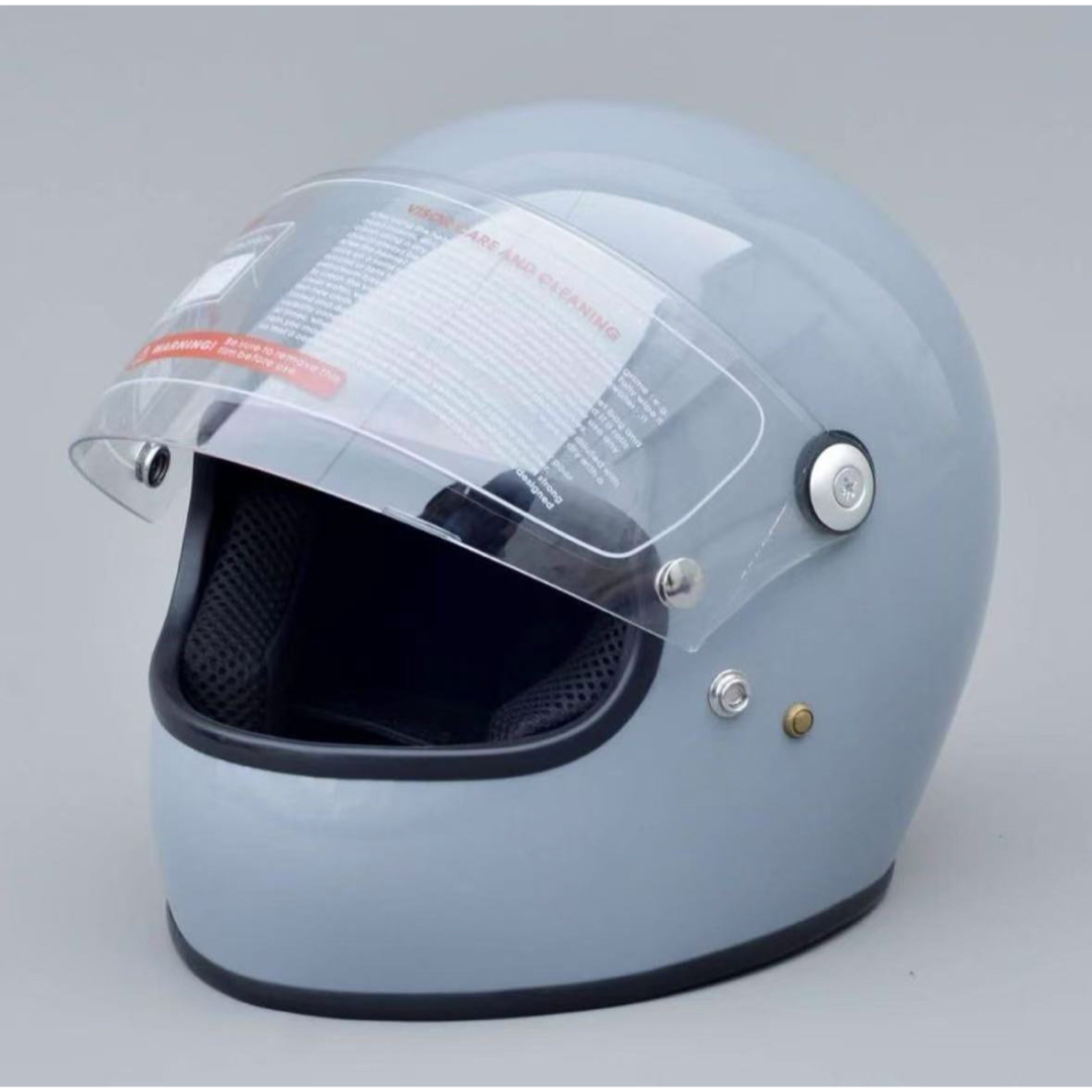 小型シェル フルフェイスヘルメット クリアシールド付き レトロ
