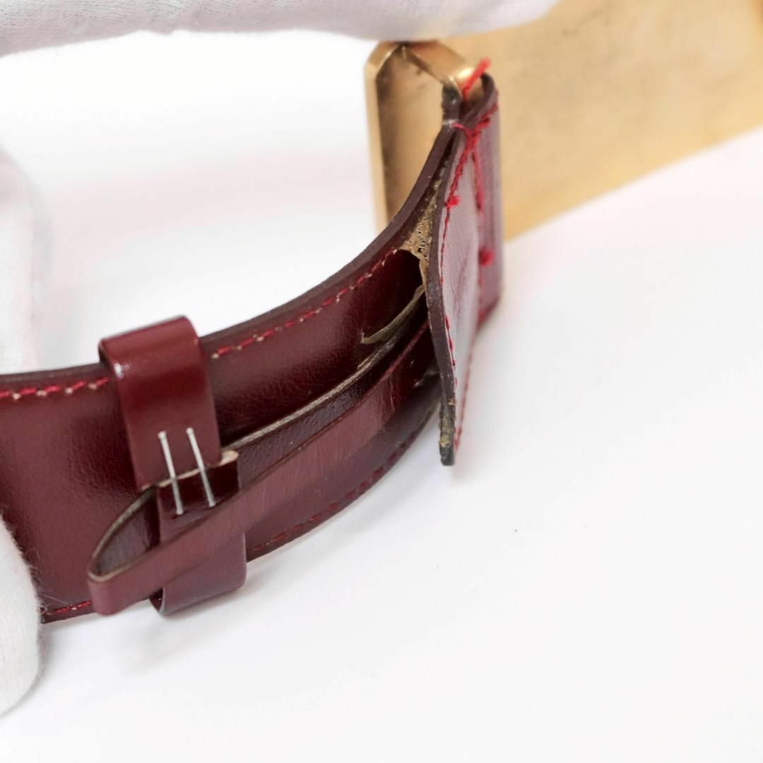 CELINE - 美品 セリーヌ ベルト 85±5 ボルドー 馬車金具 3.5cm幅 伊製