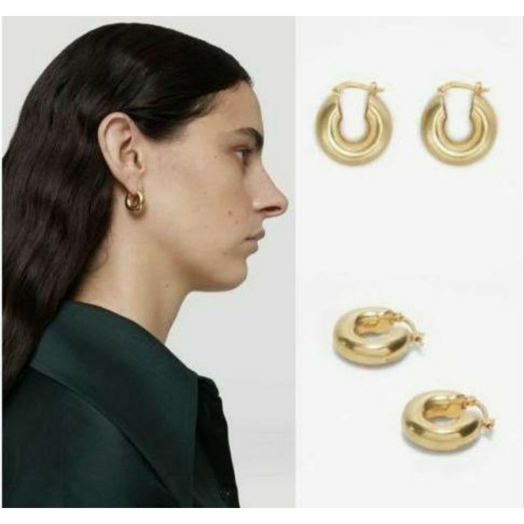 JIL SANDER - JIL SANDER ゴールドフープピアス silver925 新品 未使用