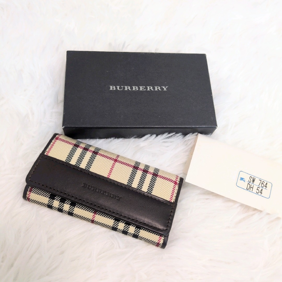 BURBERRY - 訳あり 箱付き バーバリー 5連キーケース ベージュ ノバ