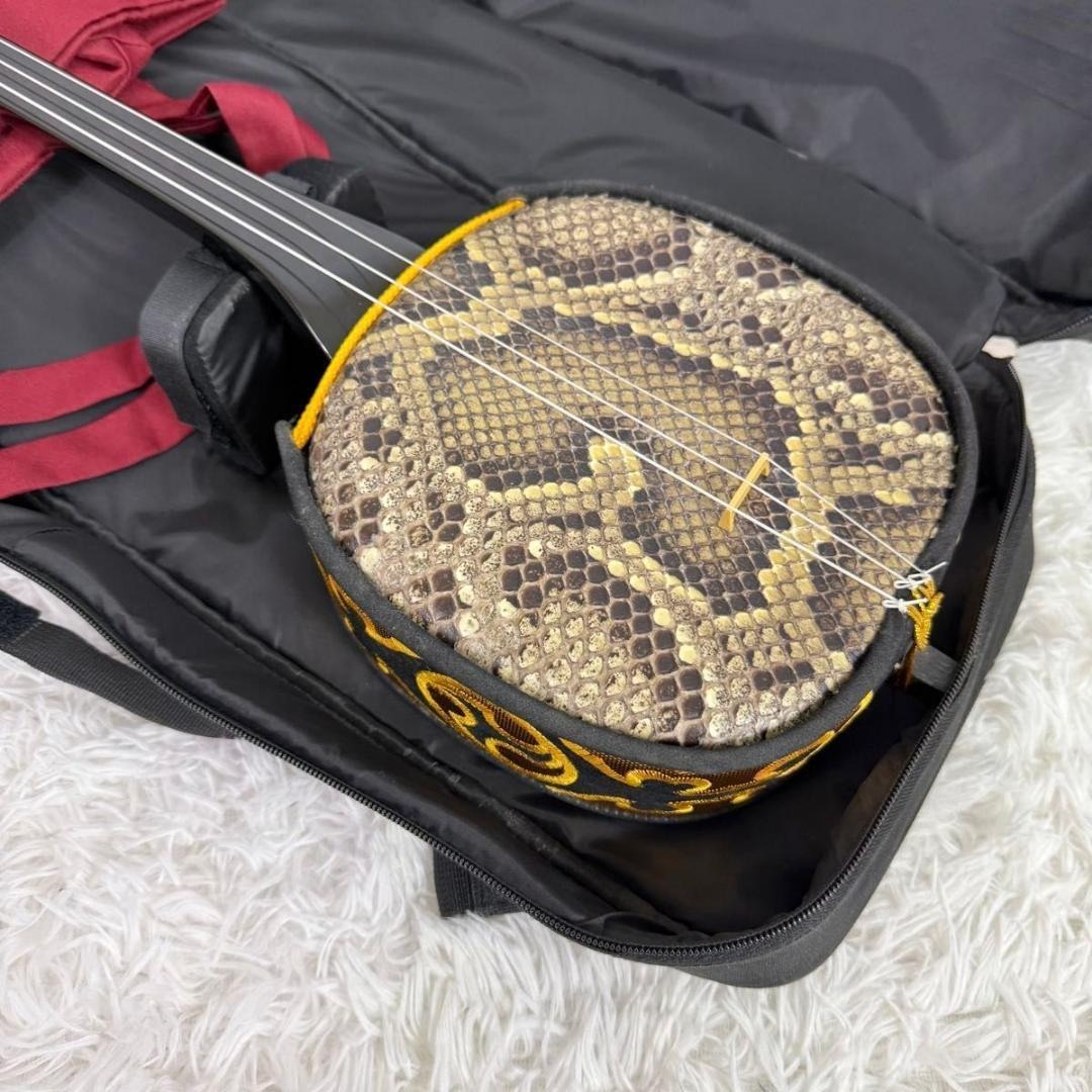 沖縄三線 ヘビ柄 ソフトケース付き ソフトケース付き 沖縄 三線 蛇皮