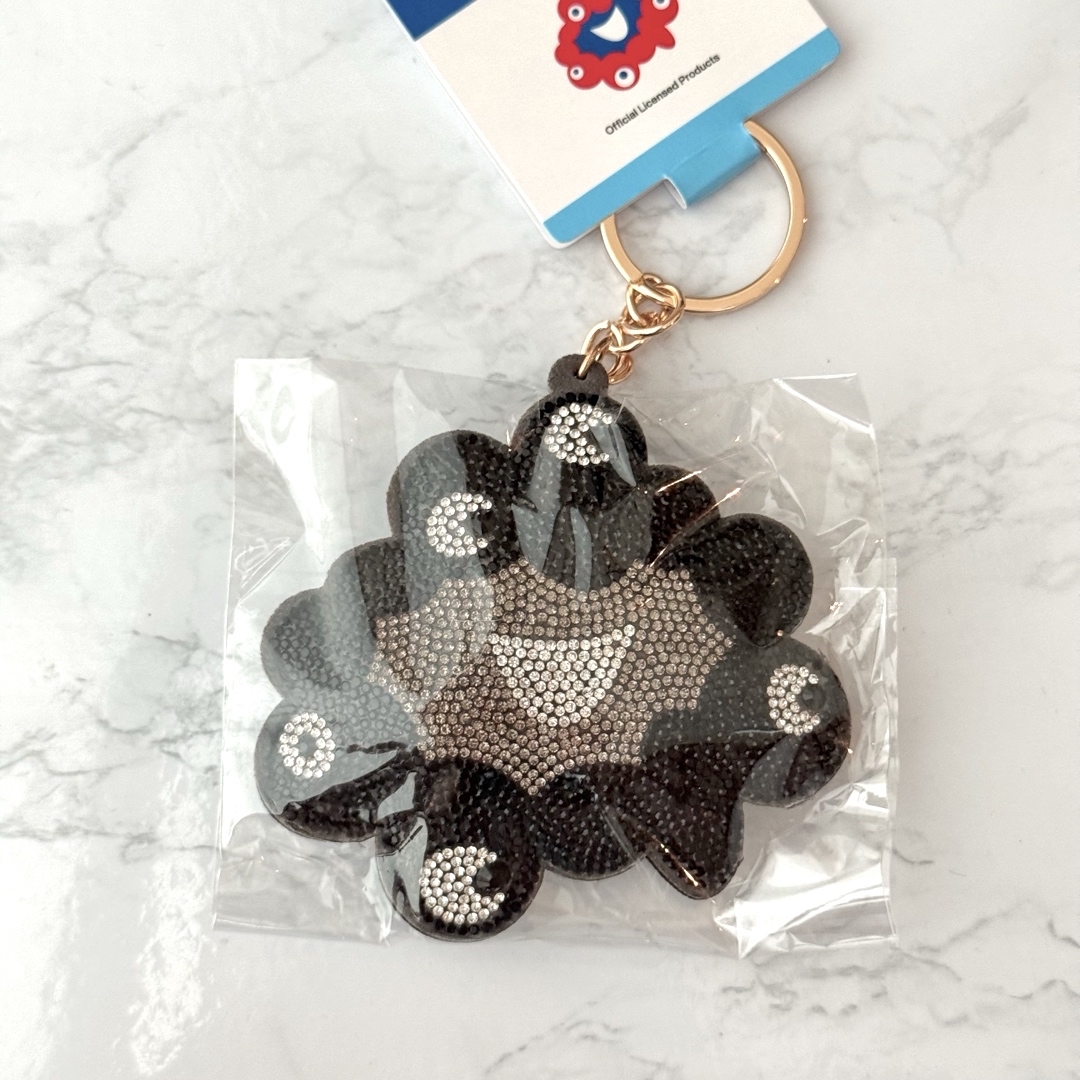 万博 ミャクミャク ラインストーン マスコット キーホルダー 黒