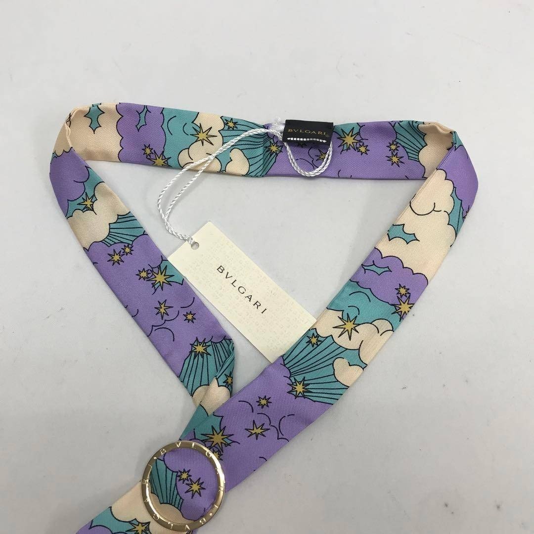 ☆未使用品☆BVLGARI テリテージ ミニショール スカーフ リング付き 紫
