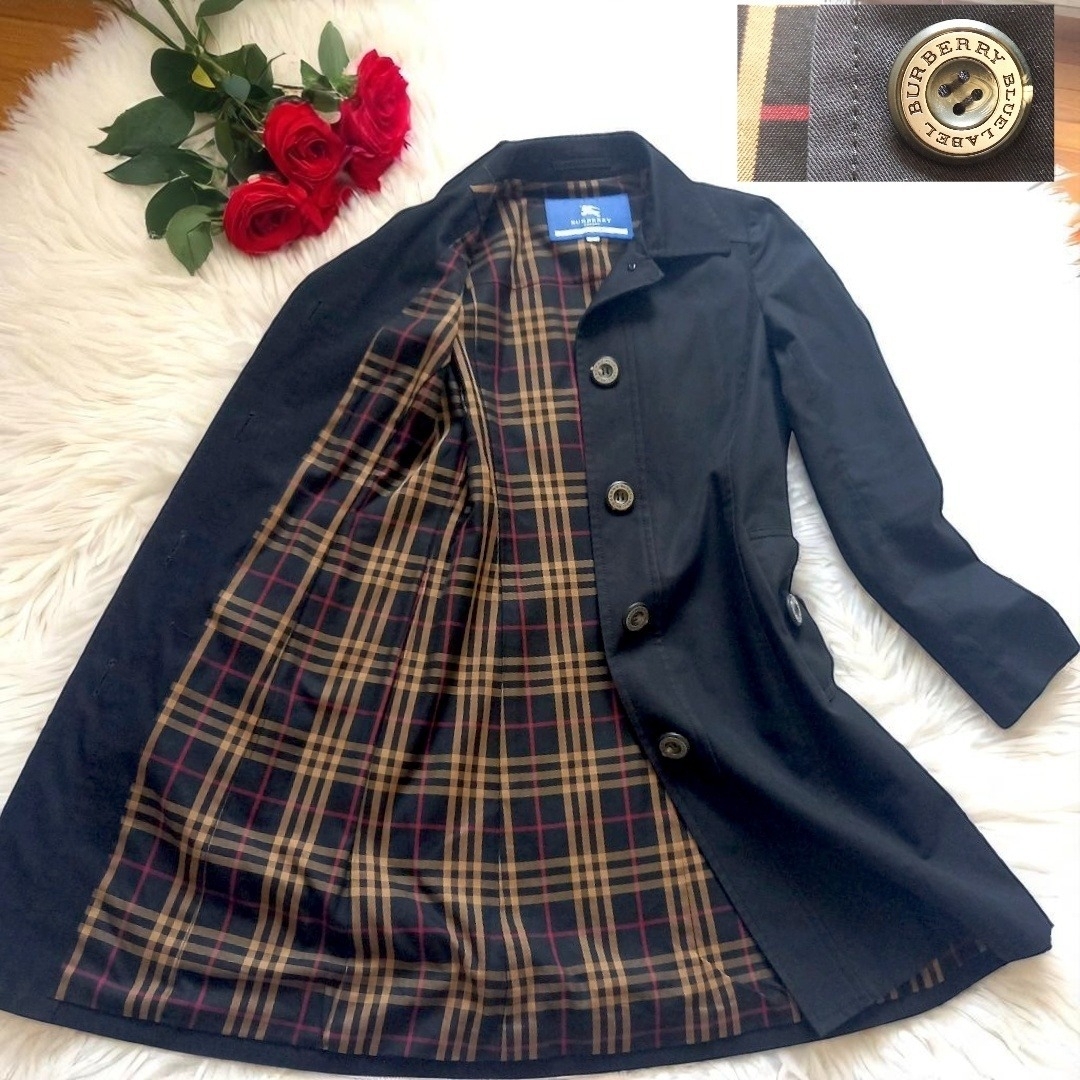 BURBERRY - BURBERRY BLUE ステンカラーコート M ネイビー ノバ