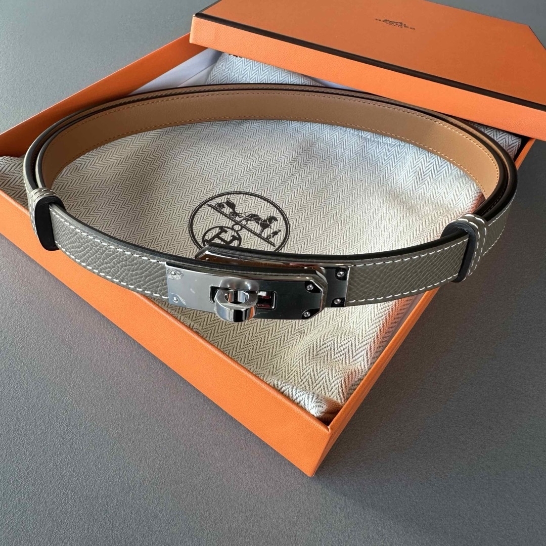 HERMES - 【新品未使用】エルメス ケリーベルト エトゥープ シルバー