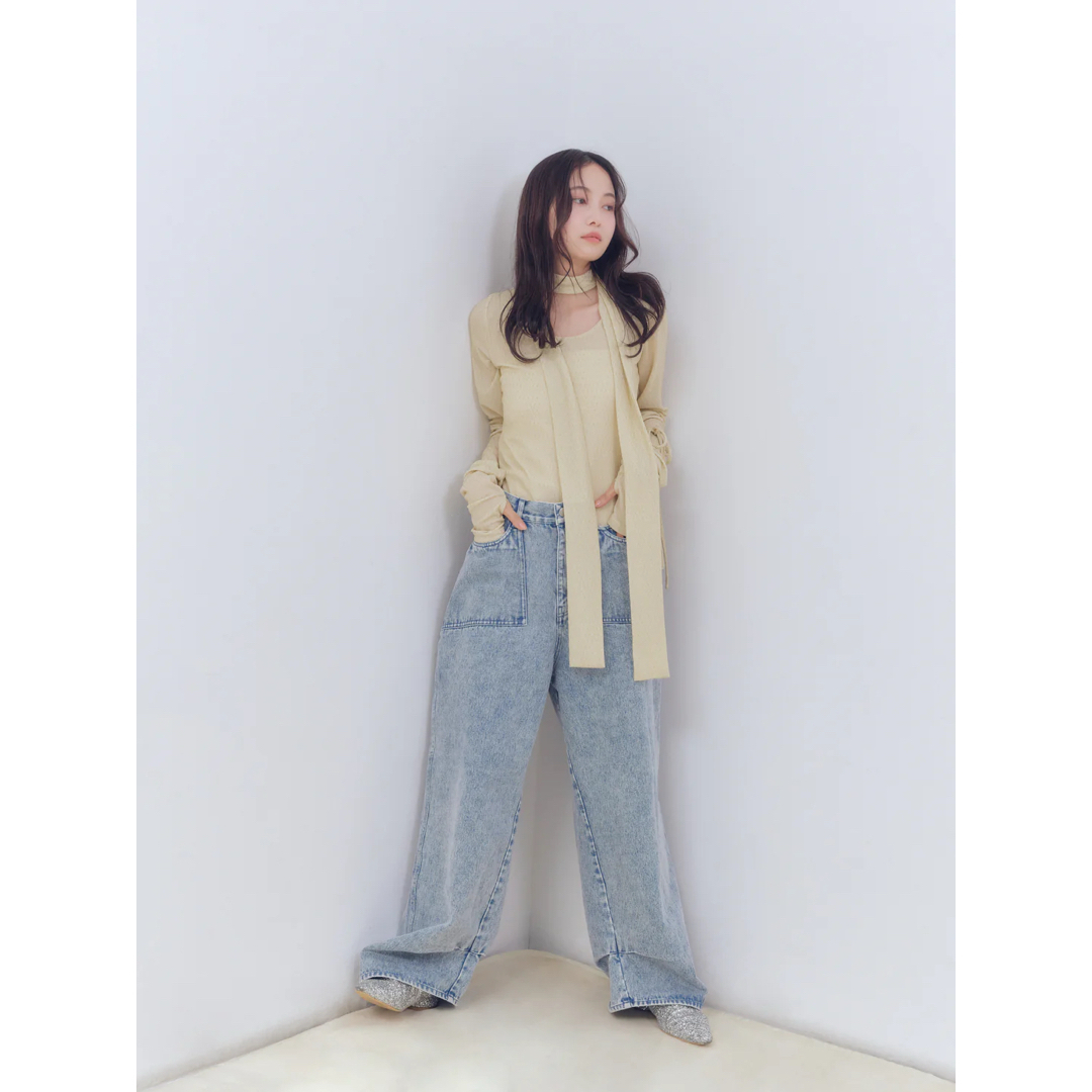 back slitcurve denimpants パンツ andequal back slit curve denim