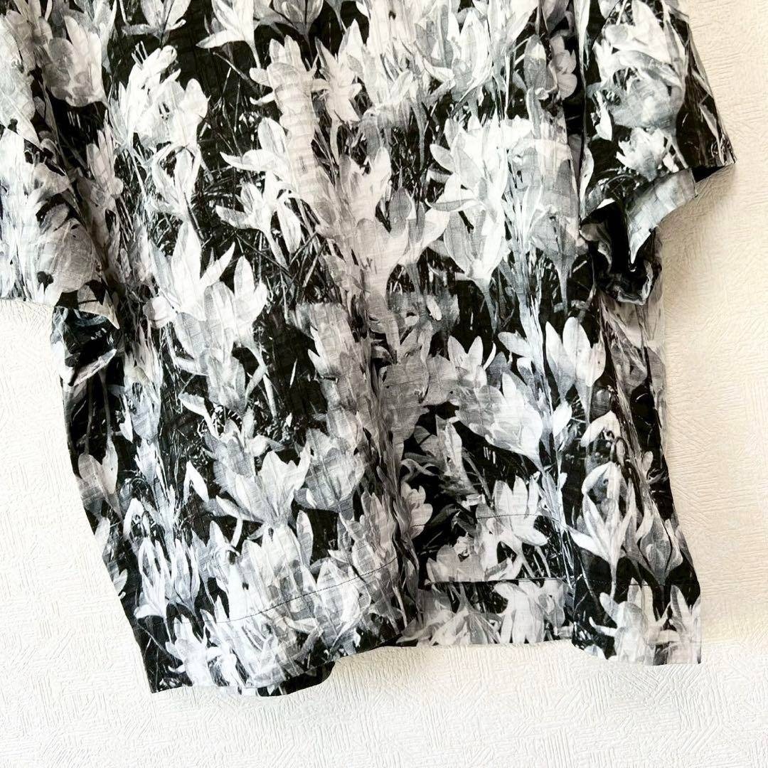 DRIES VAN NOTEN フローラル 絵画風 モノトーンジャガードブラウス