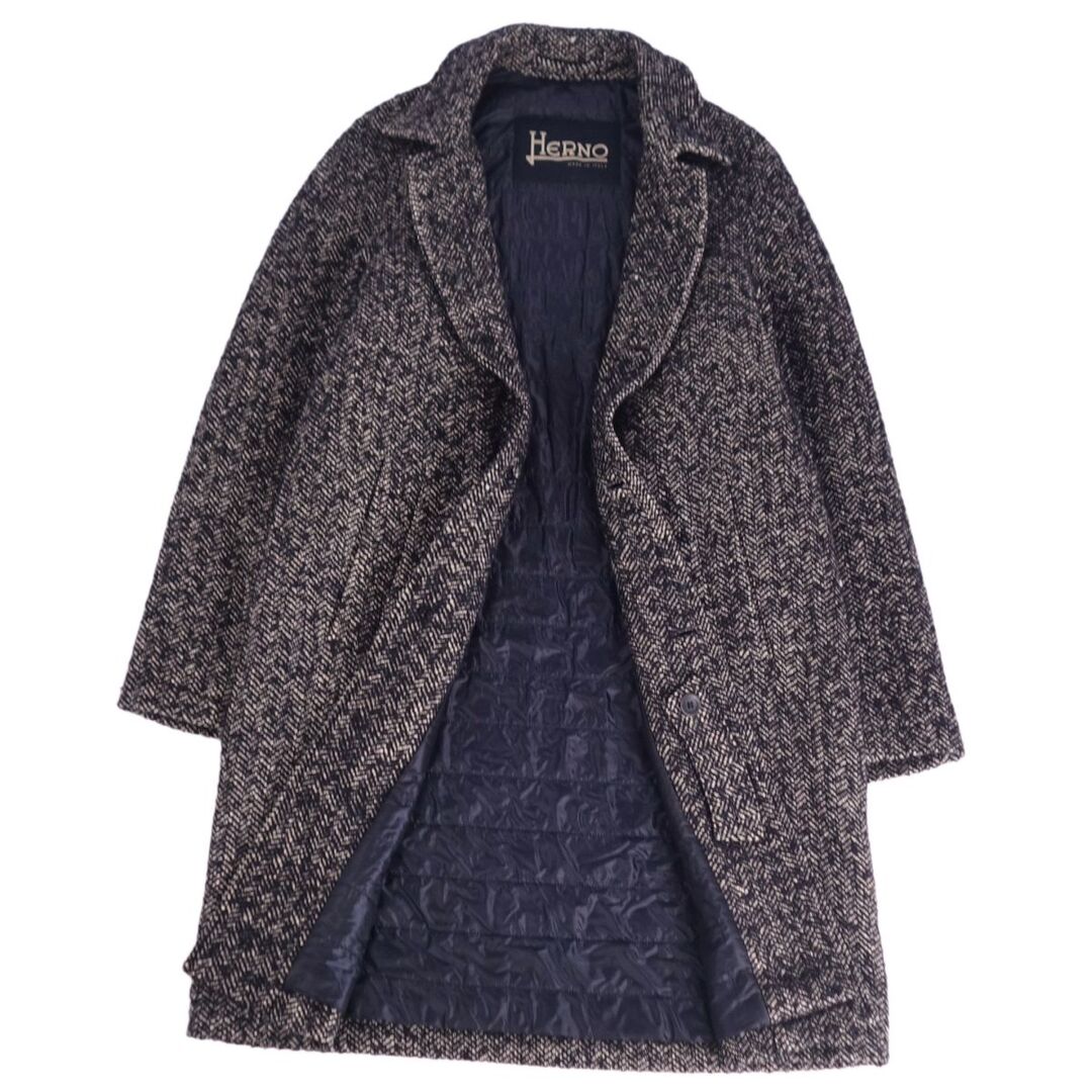 HERNO - 美品 ヘルノ HERNO コート ロングコート ウール ツイード 中綿