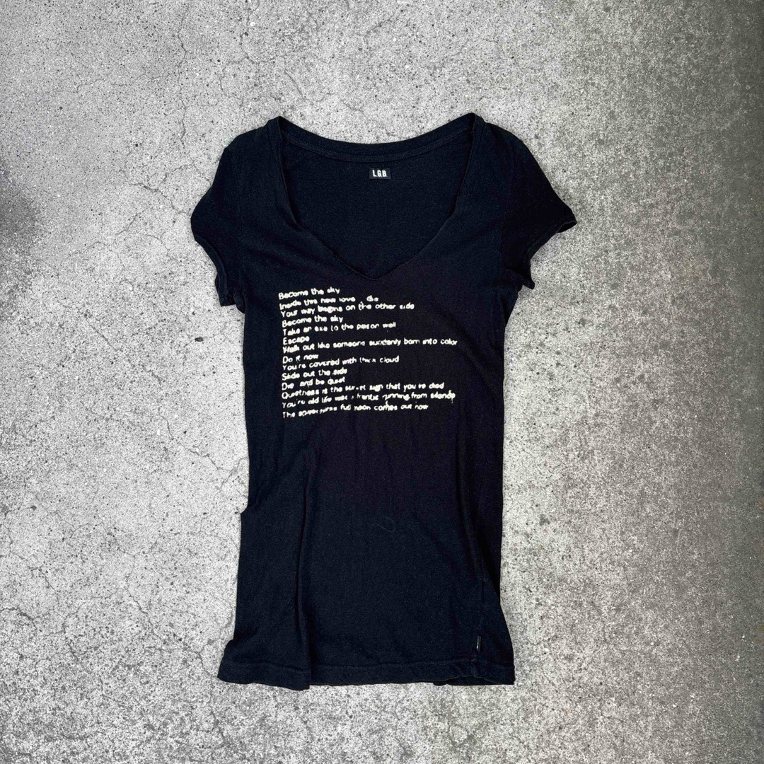 LGB - LGB メッセージ Vネック Tシャツ 初期 お兄系 V系 y2k vkeiの