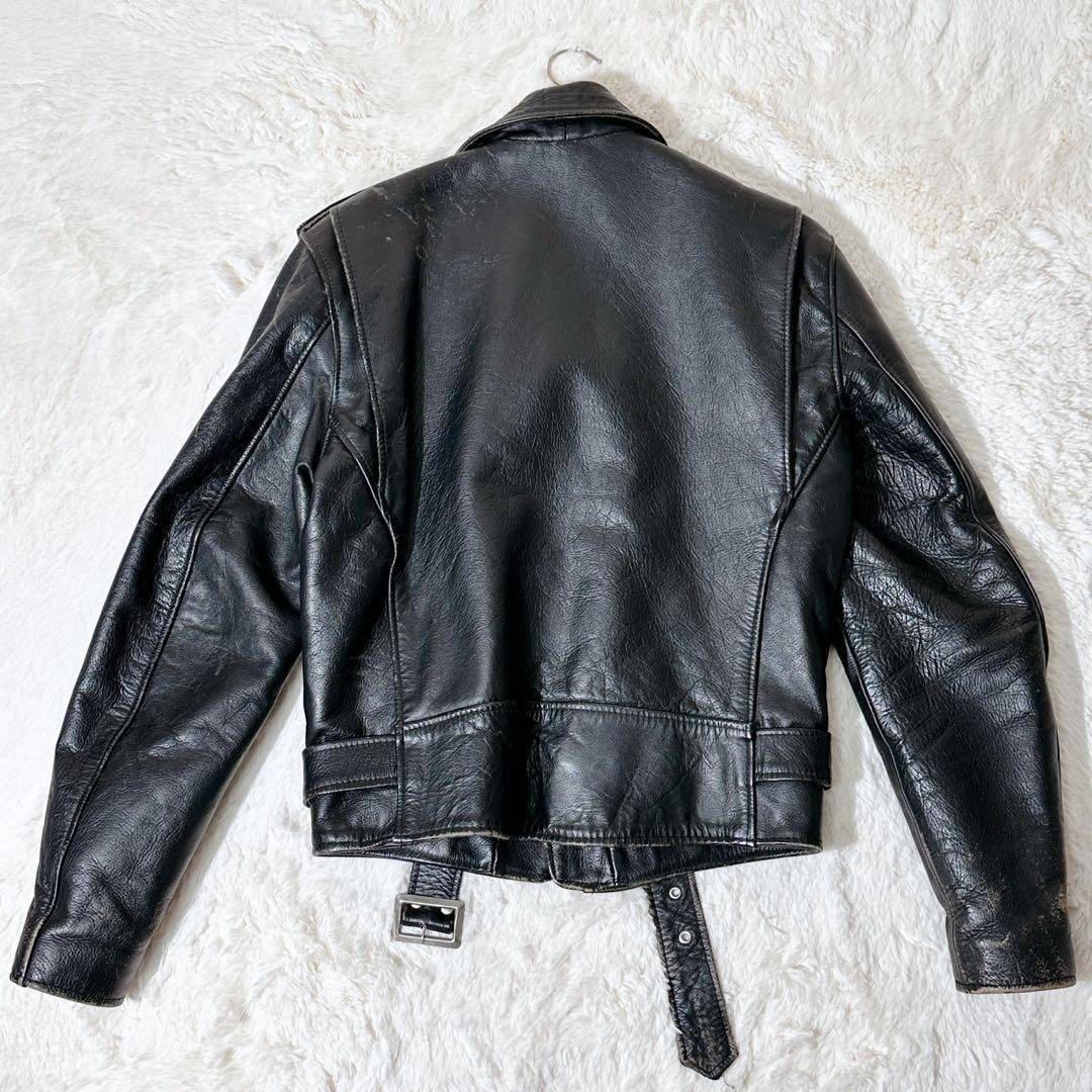 666 - 666 初期 死神タグ レザー ダブル ライダースジャケット 黒 M