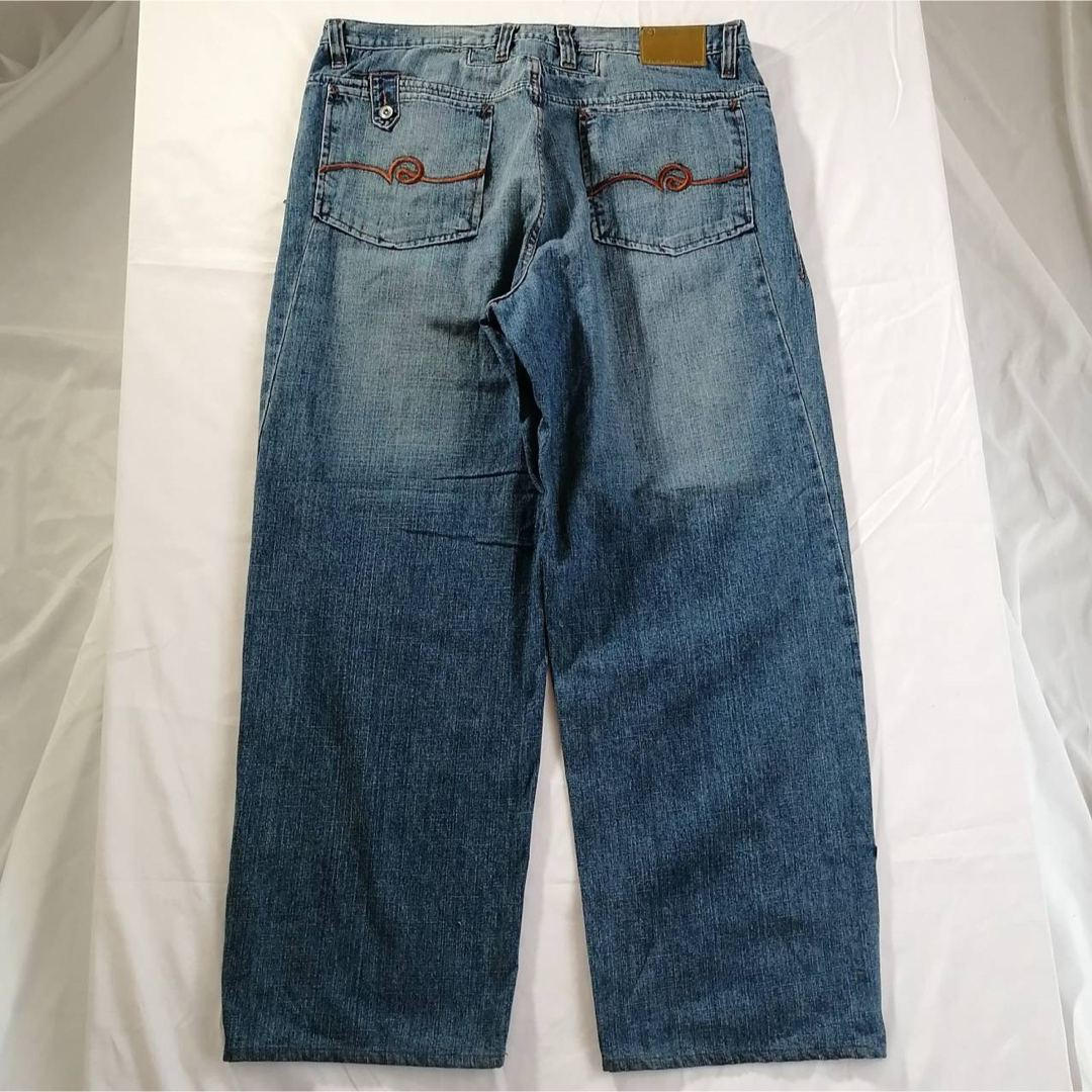 Rocawear - 00s ROCAWEAR ロカウェア 刺繍 バギーデニム ブルー W38 B