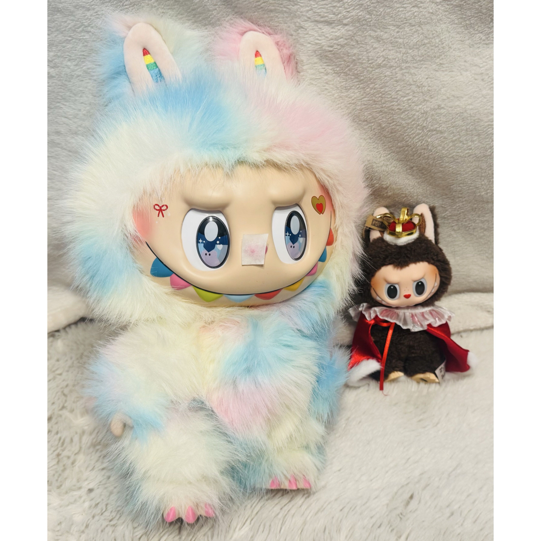 ZIMOMO ジモモ 38CM ぬいぐるみ ♡LABUBU レインボー Custom Zimomo