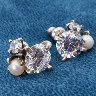 e.m. シルバー パール ピアス(片耳用) シルバースタッズパールピアスM