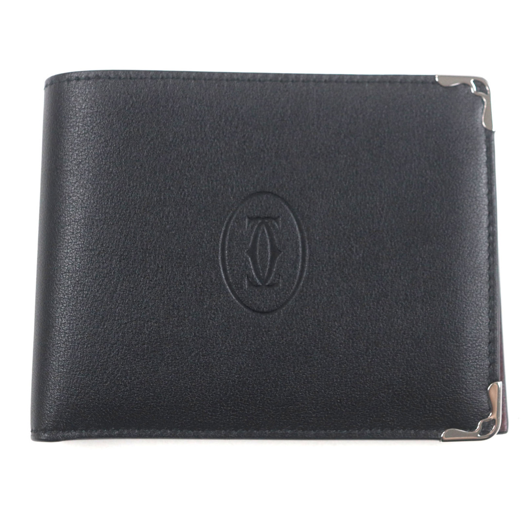 カルティエ ケース ブラック マストライン レザー ロゴ型押し