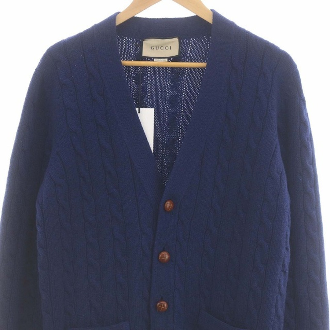 GUCCI - グッチ ウェブ ストライプ付き ケーブルニット カーディガン