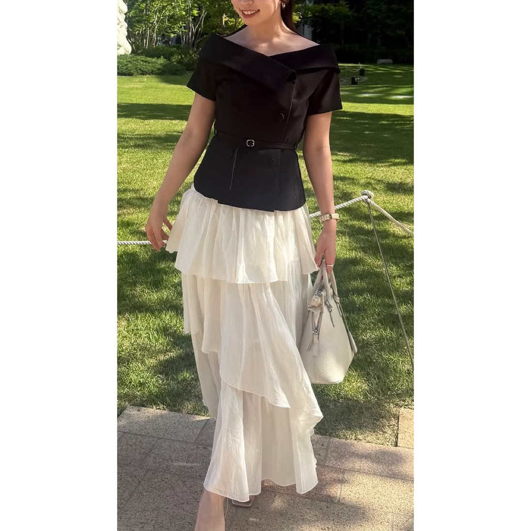 polura ポローラ オフショルカラーダブルボタンジャケット の通販 by