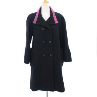 LEONARD ブラック ロングコート LEONARD レオナール シルクコート <ヴィンテージ> LEONARD（ロング