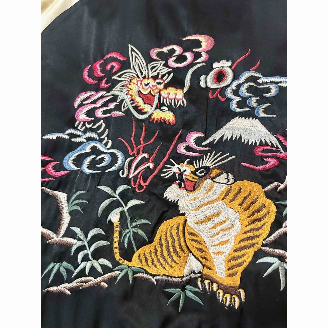 スカジャン ☆ドラゴン虎 舞子 リバーシブル ヴィンテージ シルクの