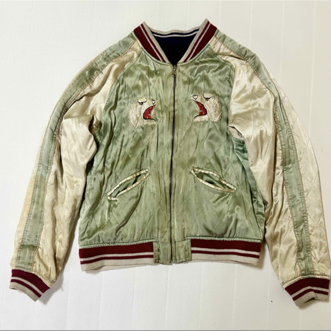 スカジャン ☆ドラゴン虎 舞子 リバーシブル ヴィンテージ シルクの