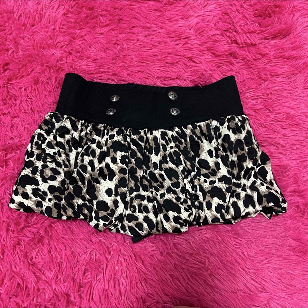平成ギャル y2k グランジ ヒョウ柄 インパン付き ミニスカート Lの通販