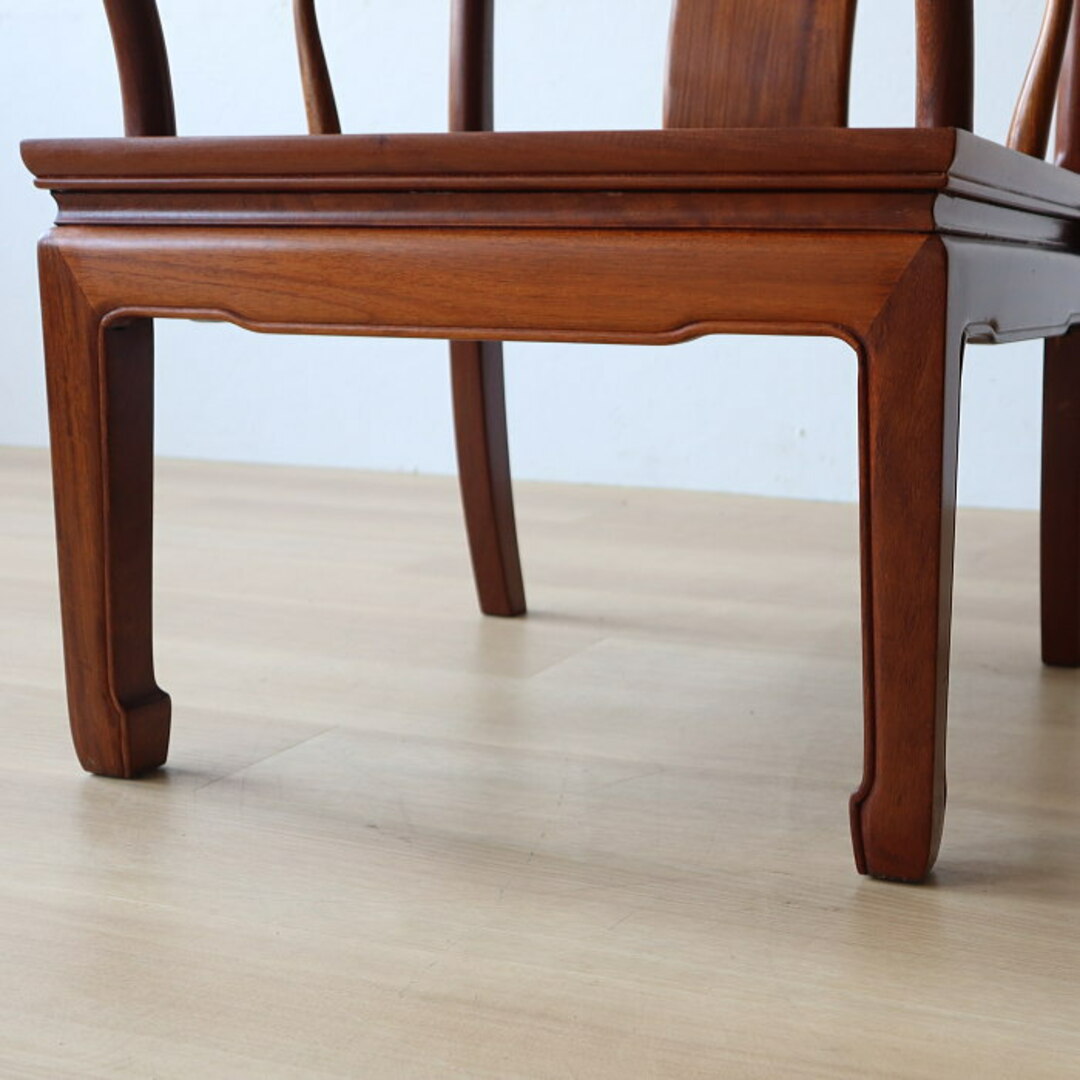 アンティーク 唐木 花梨 無垢材 肘付イス 古家具 アームチェア 木製