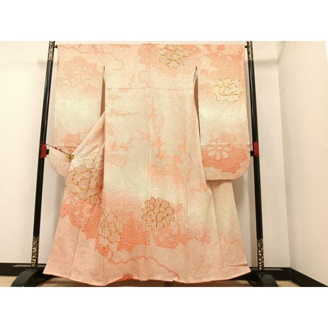 平和屋着物○豪華振袖 駒刺繍 絞り 草花文 正絹 逸品 AAAZ0569phの通販