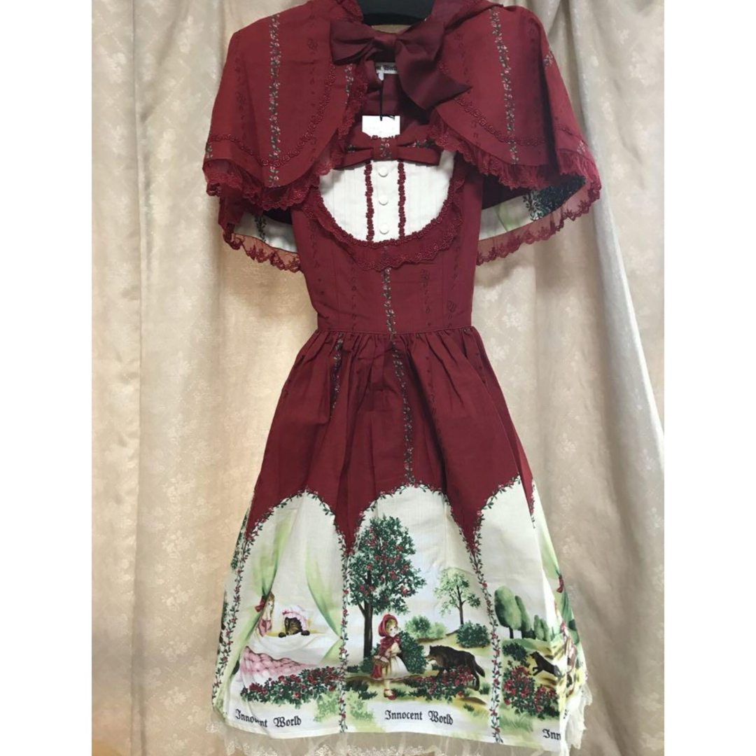Innocent World 赤ずきんヨークレースJSK＋フードケープ(赤)