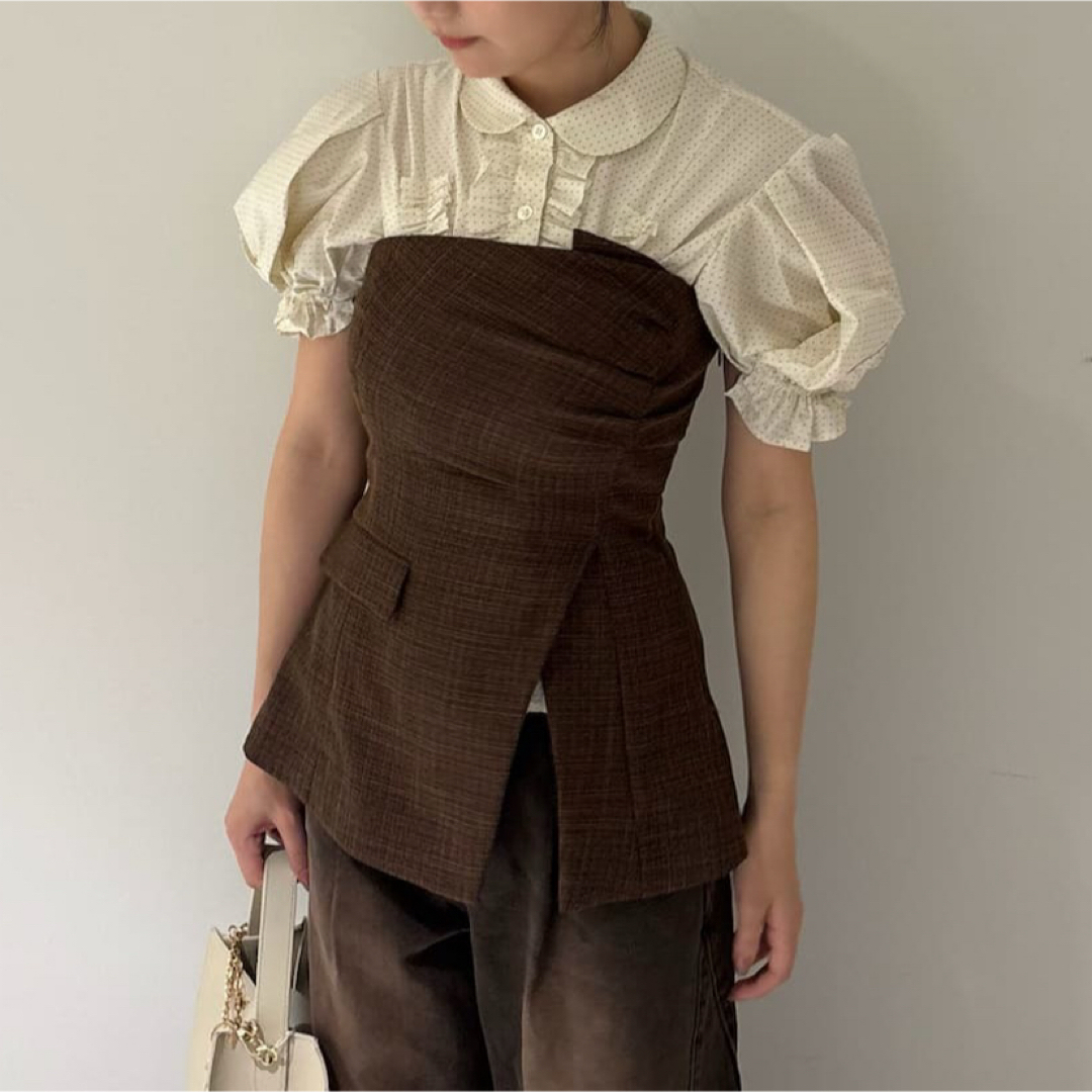 Lily Brown - LILYBROWN リリーブラウン フリルレースアップブラウスの