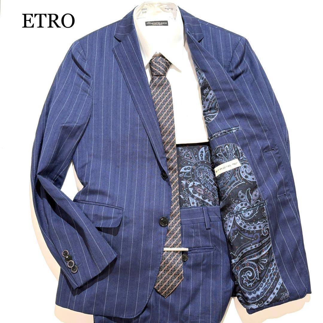 ETRO - 【未使用級】ETRO スーツ セットアップ ブルー ストライプ