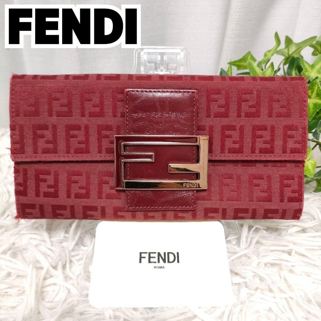 FENDI - FENDI 長財布 ズッカ レッド フェンディ 財布 ズッキーノ FF