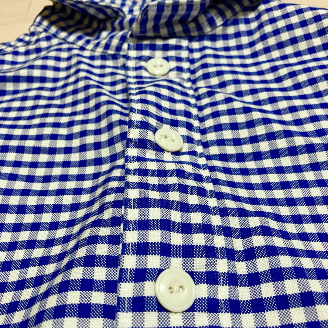 DANTON - 【美品】ダントン 丸襟 シャツ ギンガムチェック ブルー 半袖