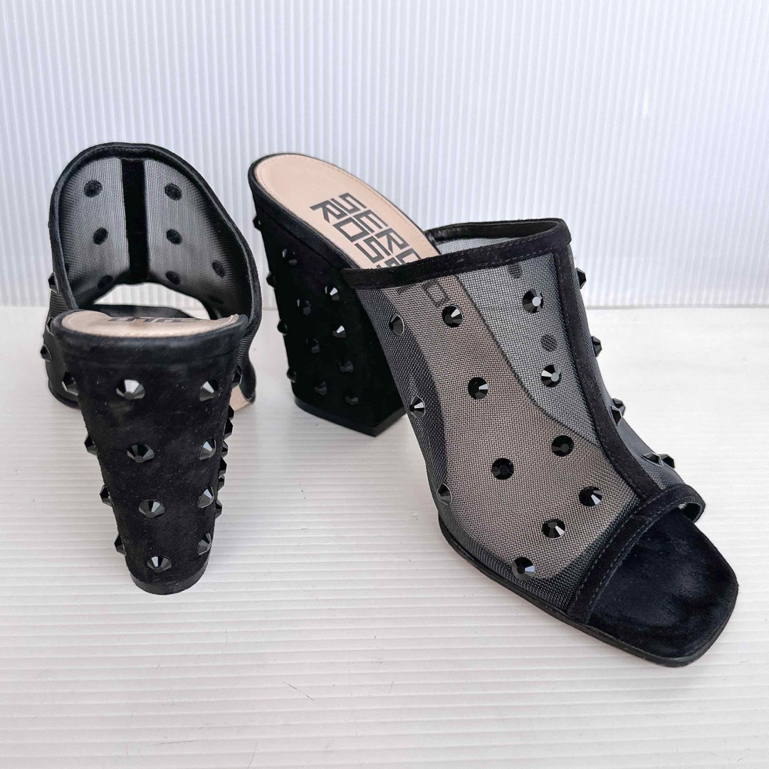 Sergio Rossi - セルジオロッシ ラインストーン ミュール サンダル