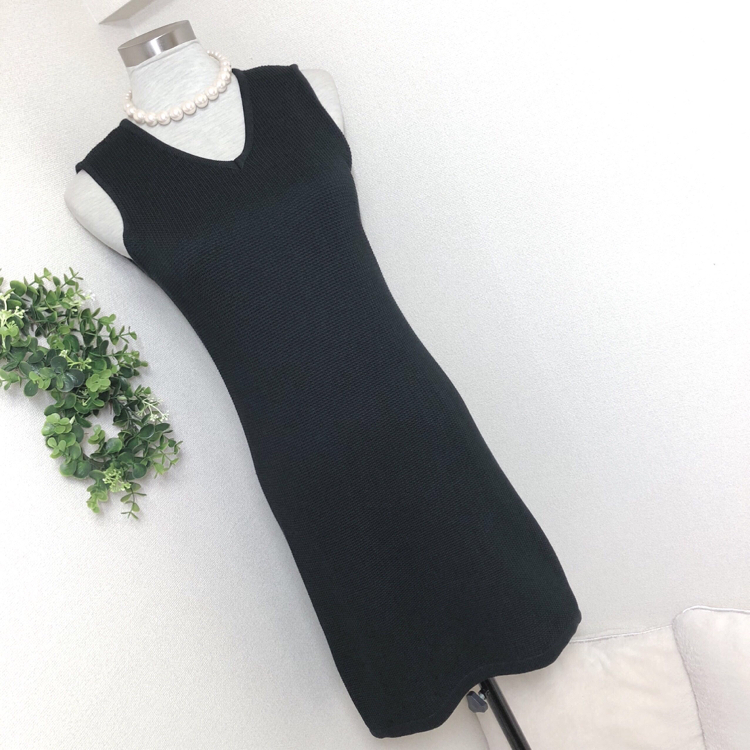 ハロッズ Harrodsビジューベルトリボン付タイトワンピース黒