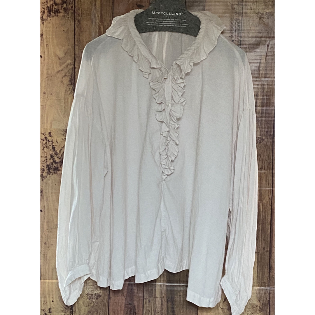 nest Robe - mogtam様限定upcycleLino 近江晒しフラワーカラーブラウス