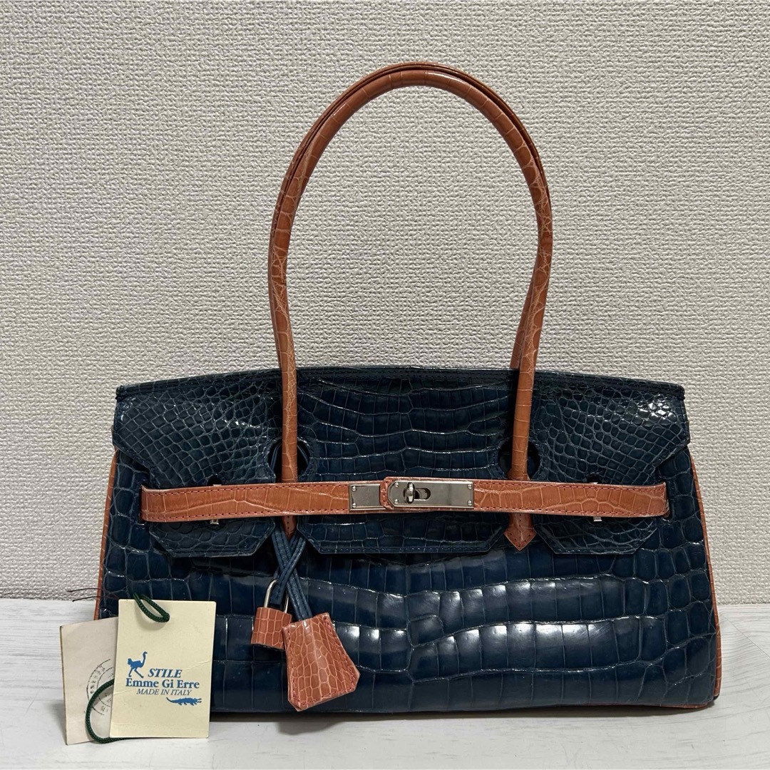 STILE EMME GI ERRE オーストリッチ ハンドバッグ/イタリー STILE EMME