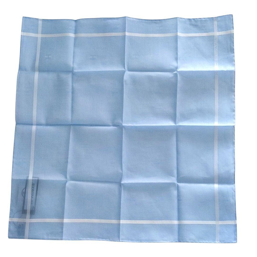 HERMES - HERMES 水色 ストライプ ハンカチ タグ付き 未使用品の通販