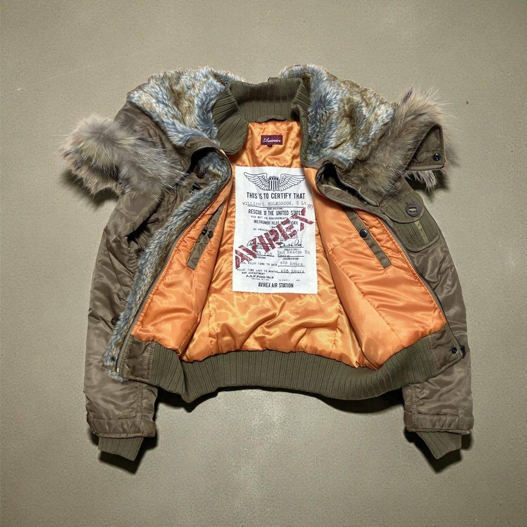 AVIREX N-2Bミリタリー パラシュート リアルファー フライトジャケット