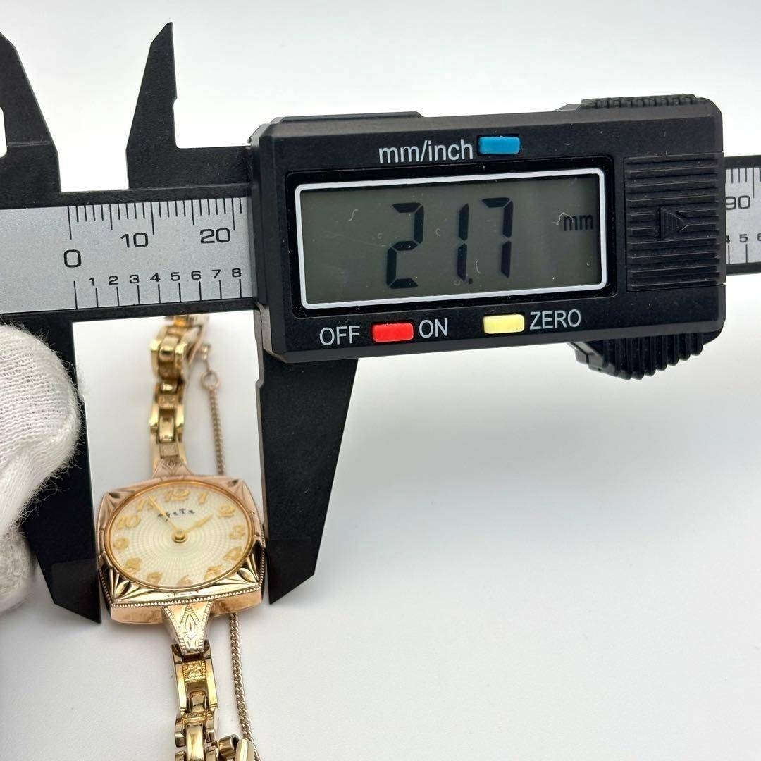 agete - 【希少】agete アガット 腕時計 ラウンド スクエア ゴールド