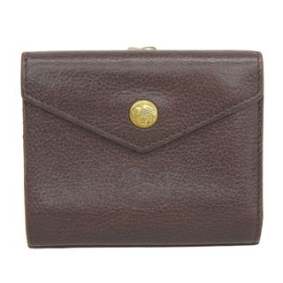 希少】イルビゾンテ 名刺入れ レザー シボ革 金ボタン ロゴ刻印 黒 極