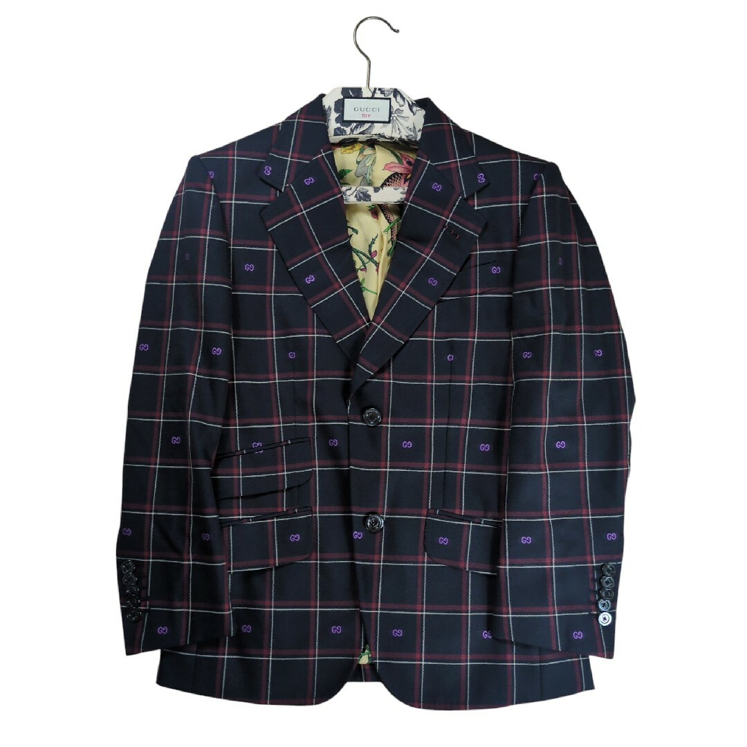GUCCI - 【希少】GUCCI GGロゴ シルク総柄 チェック セットアップ