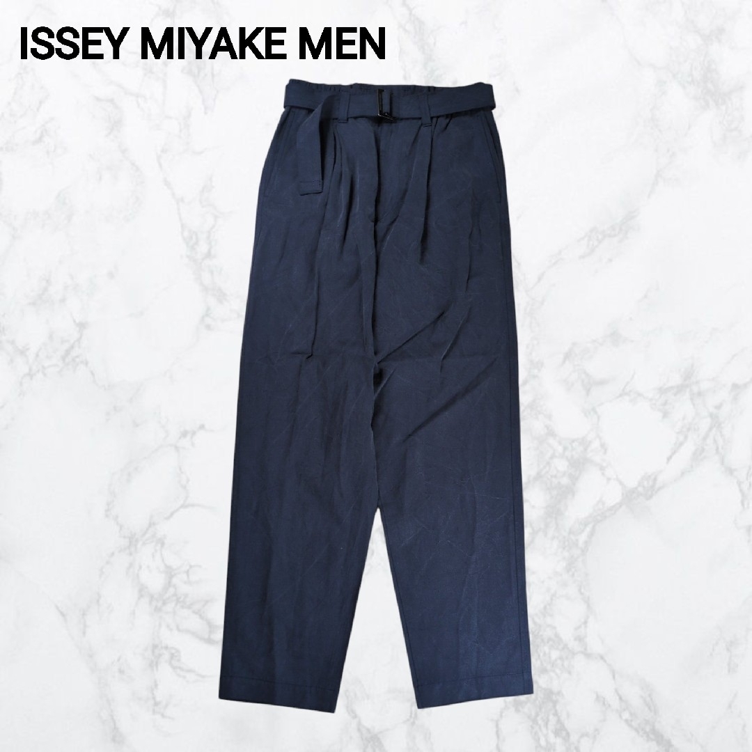 美品】イッセイミヤケ メン ベルト付き タック スラックス