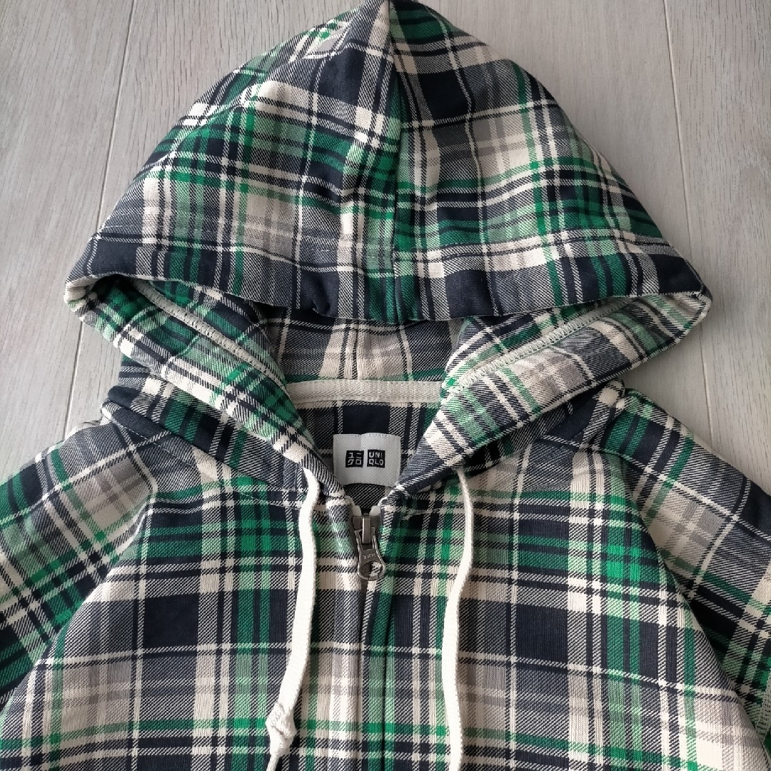 UNIQLO - 00s old uniqlo チェック柄 ダブルジップ パーカー XLの通販
