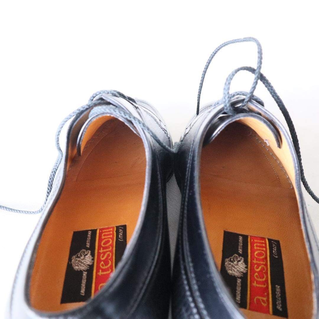 a.testoni - 未使用 ア・テストーニ Uチップドレスシューズ 黒 7 26cm