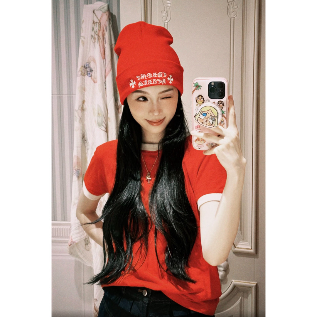 Chrome Hearts - 値下げ！新品未使用 クロムハーツ ニット帽 レッド