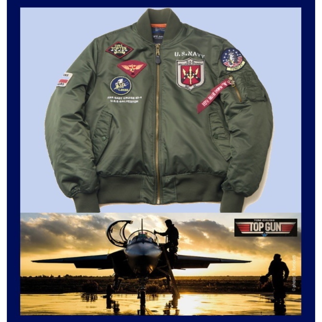 希少～中綿入JacketトップガンMA-1☆U.S.NAVY☆ArmyGreenの通販 by