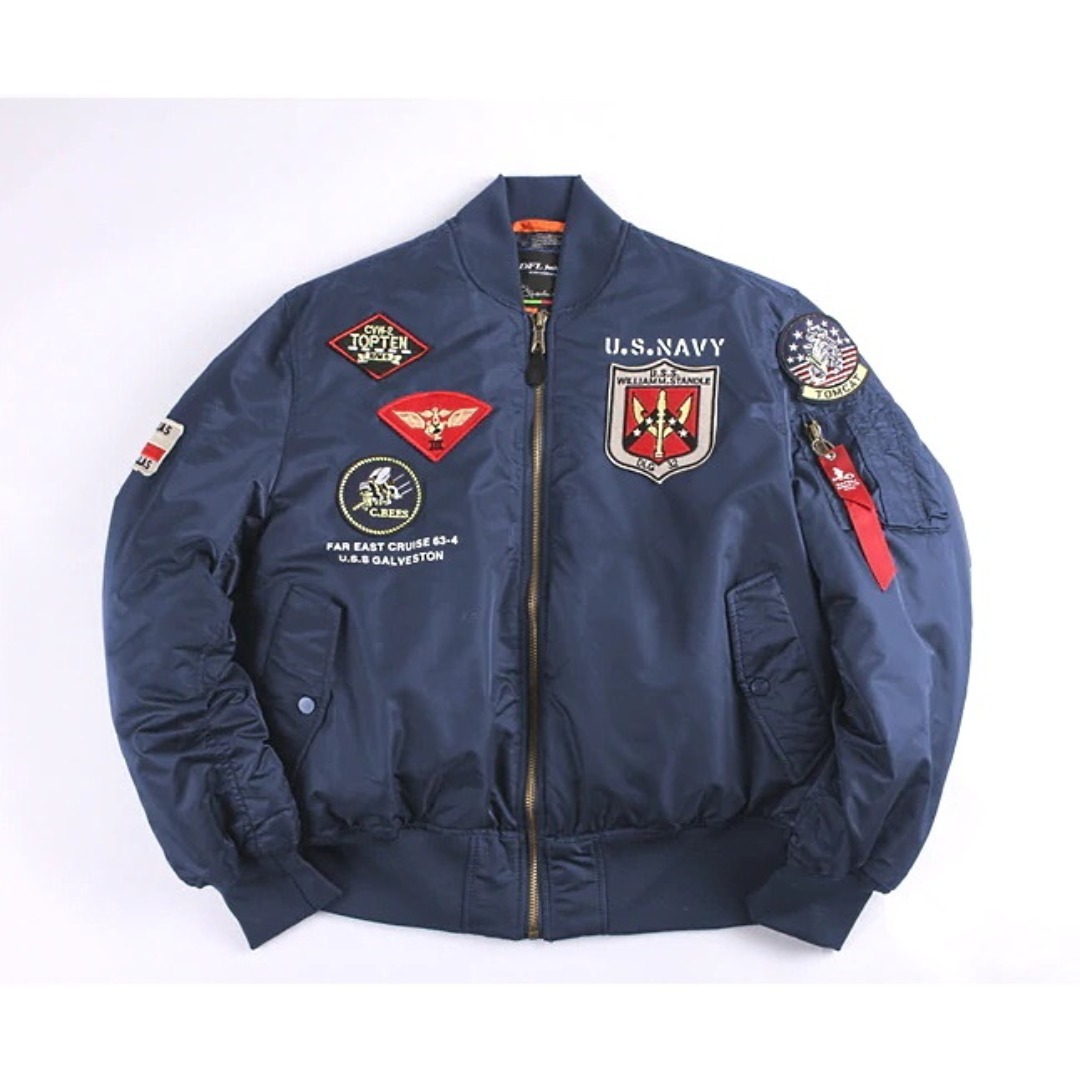 希少～中綿入JacketトップガンMA-1☆U.S.NAVY☆ArmyGreenの通販 by
