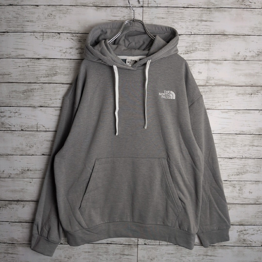 THE NORTH FACE - ノースフェイス 刺繍ロゴ パーカー XL グレー メンズ