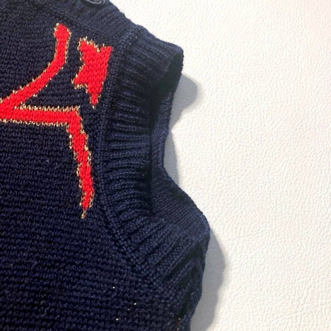 近年モデル】GUCCI ニットワンピース スター柄 ロゴ キッズ ネイビー 4