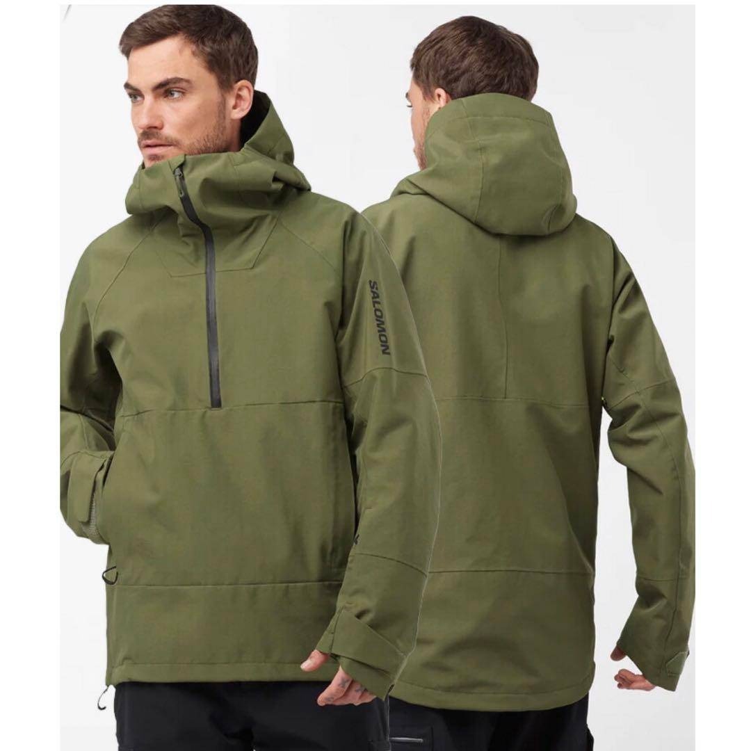 美品！ サロモン アノラックパーカー ハーフジップ スキー XL カーキ