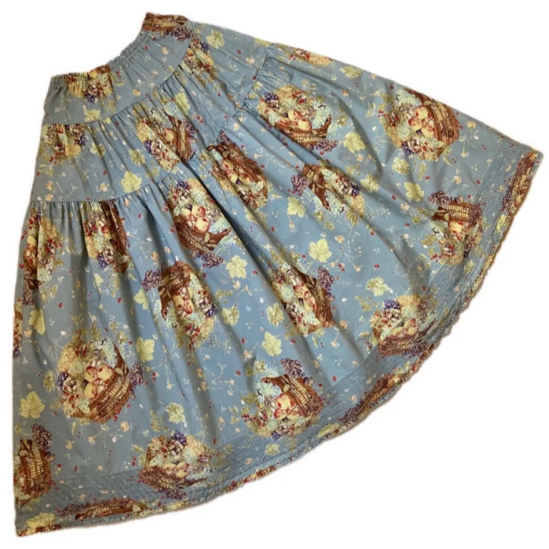 KANEKO ISAO - カネコイサオ フルーツ籠柄 ティアードスカート ロング